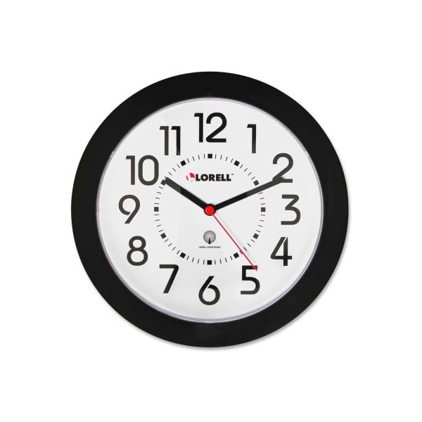 Lorell Lorell® 8.5" Round Radio Controlled Wall Clock, Plastic Case